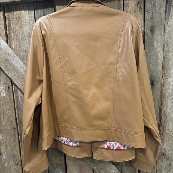 Anthropologie faux leather button up jacket - Picture 3 of 4